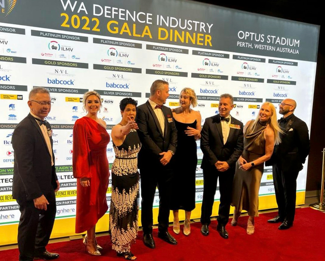 Indigenous Defence Services team at the WA Defence Industry 2022 Gala Dinner, Optus Stadium Perth